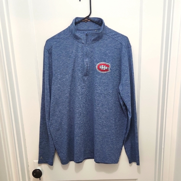 Antigua NHL Montreal Canadiens Men's Long Sleeve Quarter Zip Pullover - Picture 1 of 8